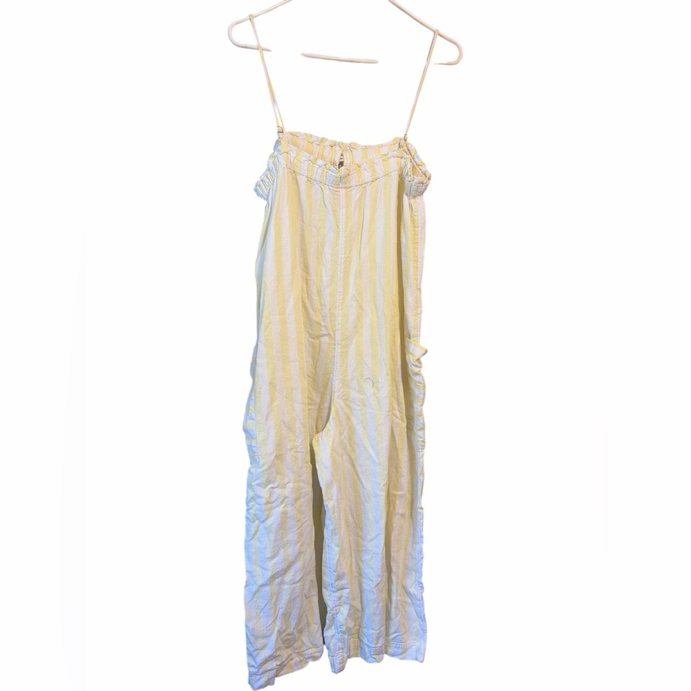 Stoney Clover Lane Yellow Stripe Linen Wide Leg Jumpsuit S - Picture 4 of 7